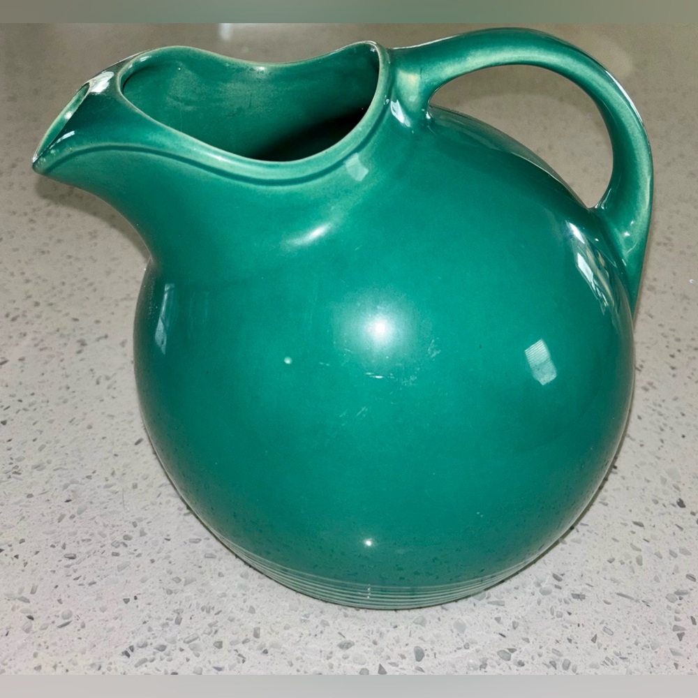 HOMER LAUGHLIN Fiesta Rare Vintage Spruce Green Harlequin Water Ball Jug Pitcher